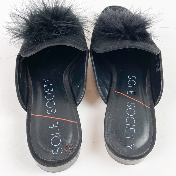 FREE Sole Society Feather PomPom Slide 8 F449 - Picture 3 of 11